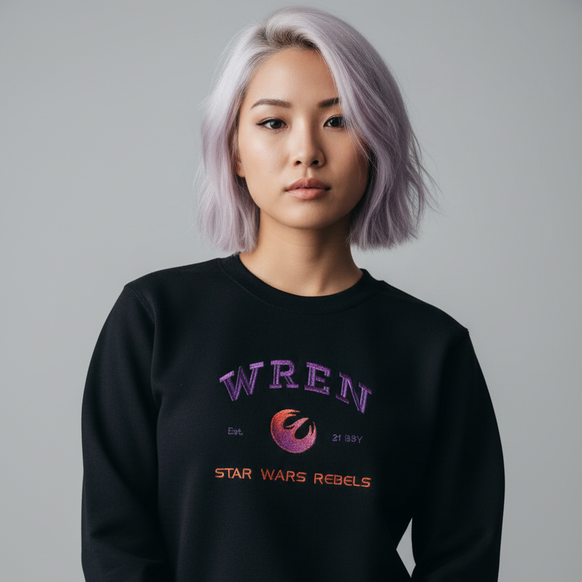 Galaktisches besticktes Sweatshirt: Entfessle den Rebellengeist – Wren, Syndulla, Kanan, Ezra von Star Wars Rebels