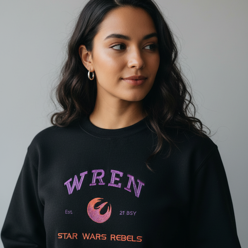 Galaktisches besticktes Sweatshirt: Entfessle den Rebellengeist – Wren, Syndulla, Kanan, Ezra von Star Wars Rebels