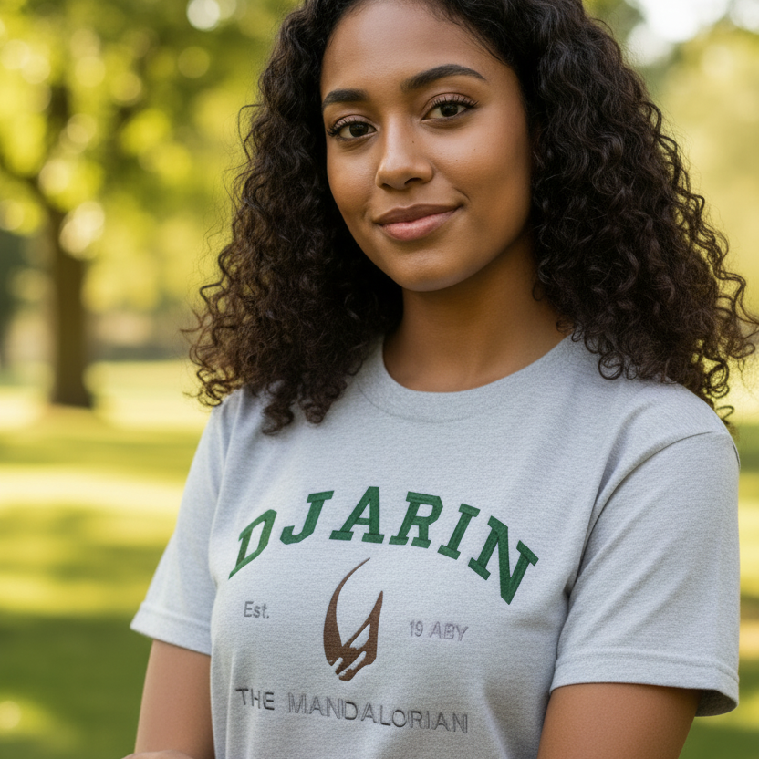 T-Shirt Din Djarin – Bestickte Star Wars The Mandalorian