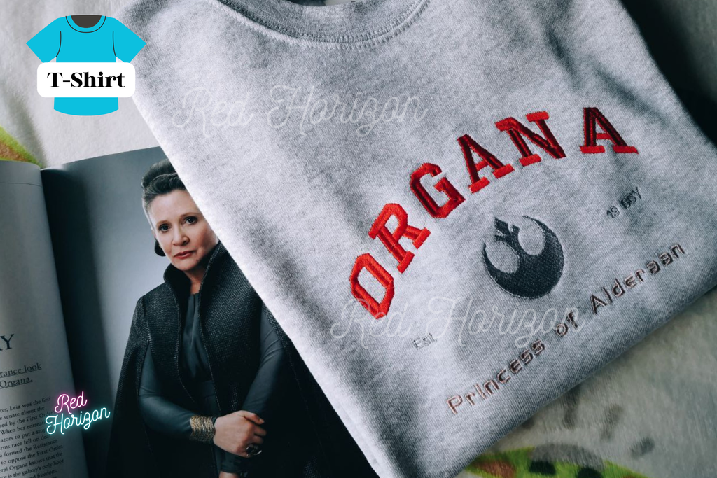 T-Shirt Leia Organa – Star Wars Stickerei