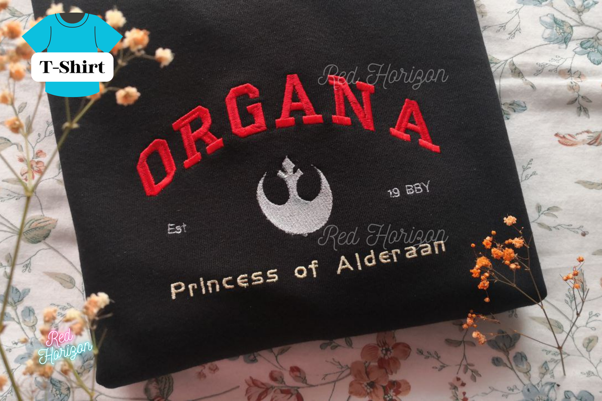 T-Shirt Leia Organa – Star Wars Stickerei