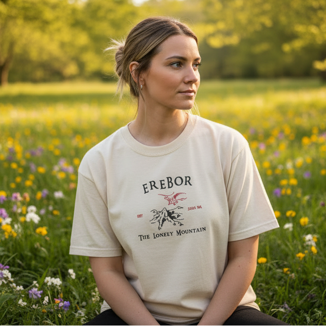 Erebor besticktes T-Shirt – Der einsame Berg