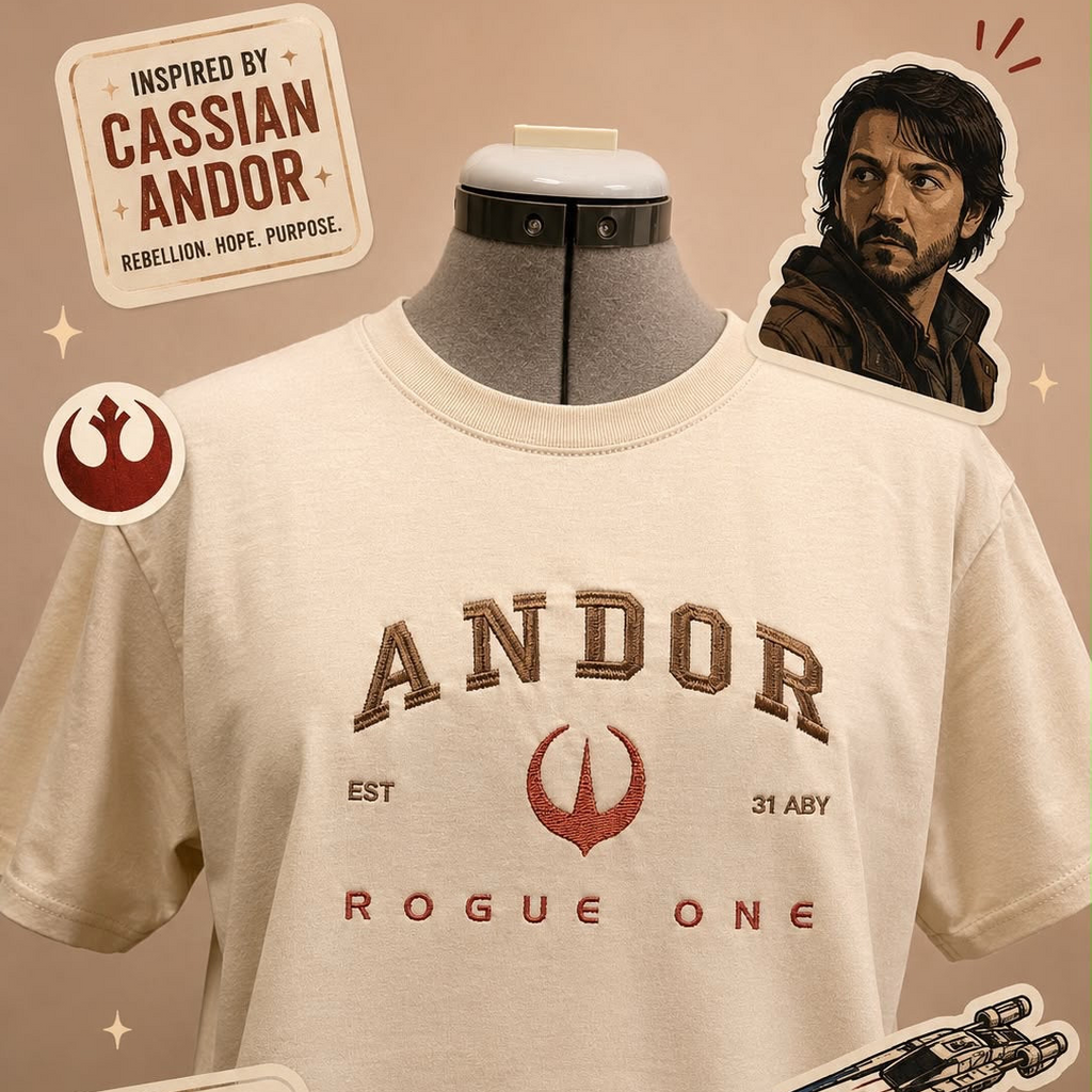 T-Shirt Cassian Andor – Star Wars Andor Stickerei
