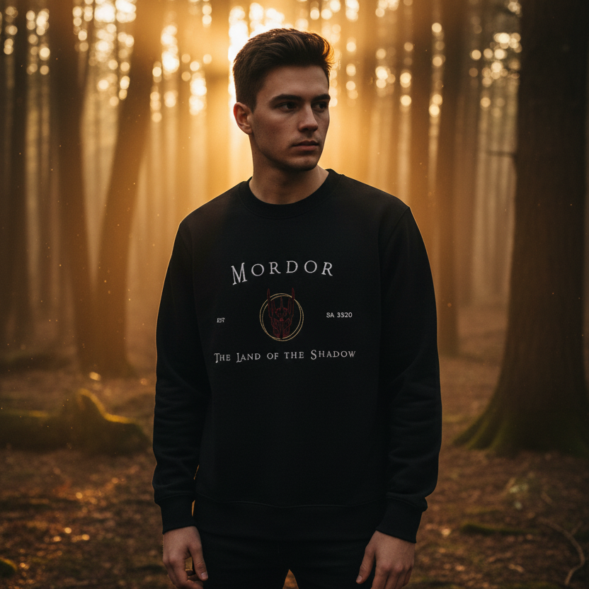 Mordor Besticktes T-Shirt – Land der Schatten