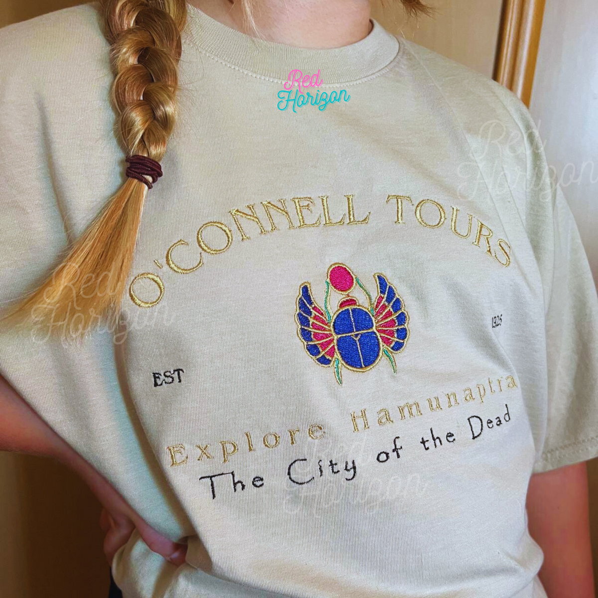 O'Connell Tours 🪲 Besticktes T-Shirt, inspiriert von Die Mumie