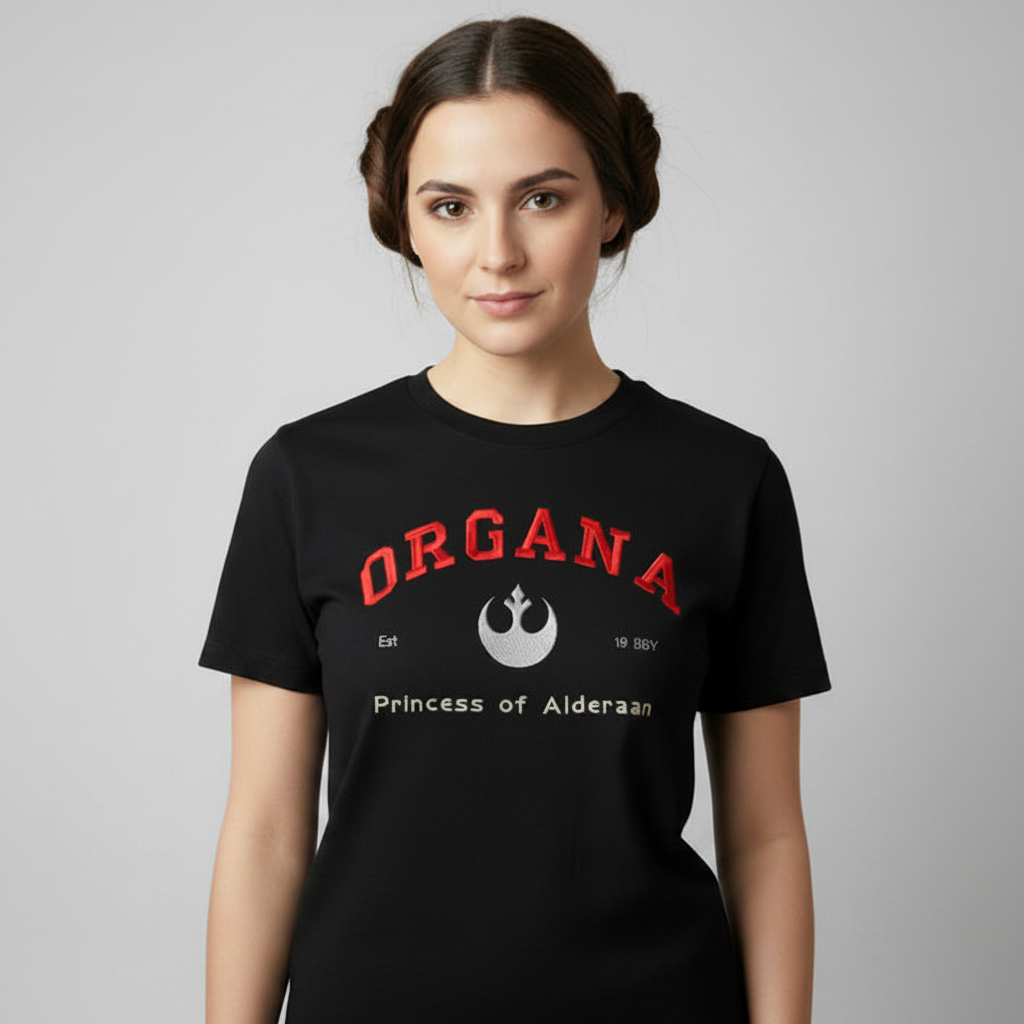 T-Shirt Leia Organa – Star Wars Stickerei