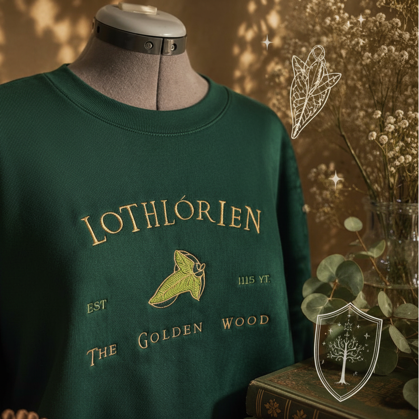 Lothlórien 🍂 – Sudadera bordada El bosque dorado